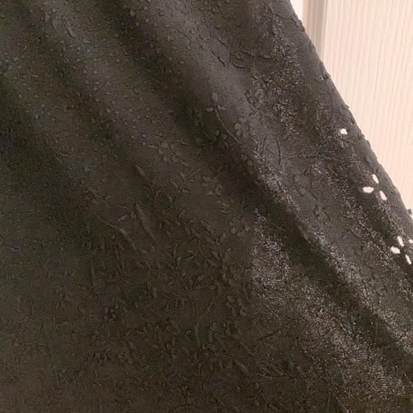 New Never Worn Eyelet Velvet Crochet Long Skirt, Stretch Waistband - Picture 4 of 12